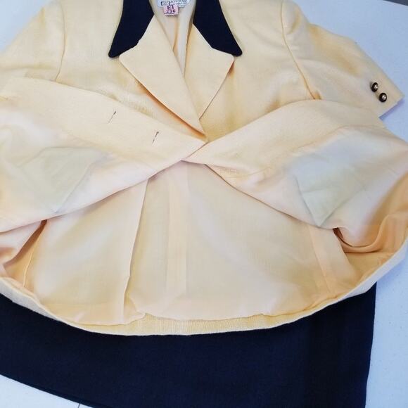 Atrium Collection 2 Piece Jacket & Skirt Black Yellow Excellent! Size 16 - Picture 8 of 11